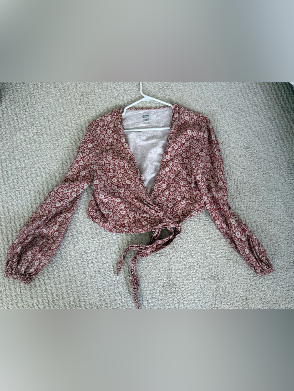 Rhythm Floral Wrap Blouse in Dusty Rose